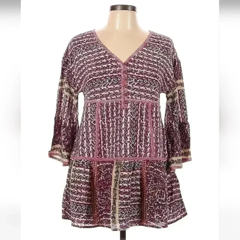 NWOT Anthropologie Maeve Lilyana Tiered Silk Blouse XS - Picture 5 of 7